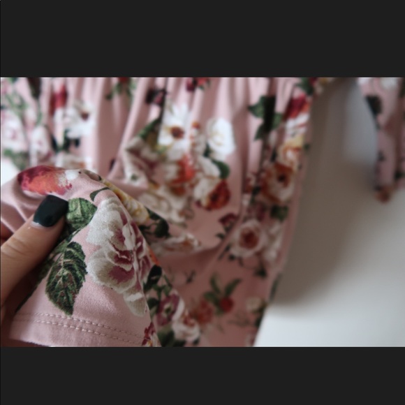 Blush pink floral empire ruffle top - Picture 5 of 8